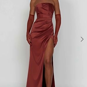 BABYBOO safiya maxi dress (M) AND Eli gloves (SM)- rust